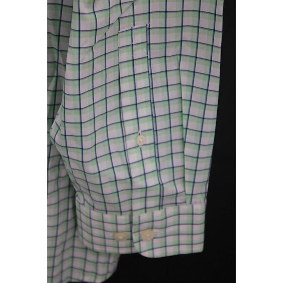 Duluth Trading Button Down Shirt Men SZ L TALL COOL MAX LS BLUE GREEN NWT - Picture 6 of 8